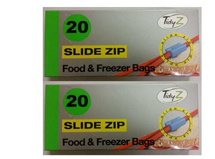 Tidyz Large Freezer Bags. RESEALABLE Zip Slide. New Strong and Durable
